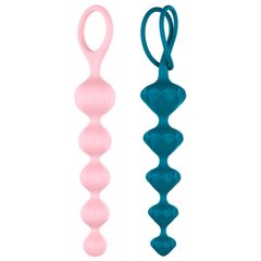 Набір анального намиста Satisfyer Beads Colored, силікон, макс. діаметр 3,3см та 3,5см