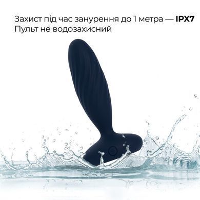 Анальна смарт-вібропробка з пульсацією Svakom Jordan Navy Blue, пульт ДК