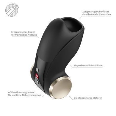 Мастурбатор для головки пеніса Fun Factory COBRA LIBRE II Black, 2 мотори, гра без рук