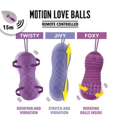 Вагінальні кульки з масажем і вібрацією FeelzToys Motion Love Balls Twisty з пультом дистанційного керування, 7 режимів