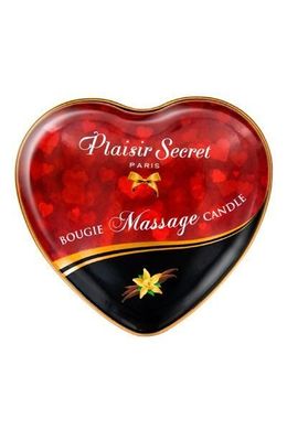Масажна свічка сердечко Plaisirs Secrets Vanilla (35 мл), ваніль