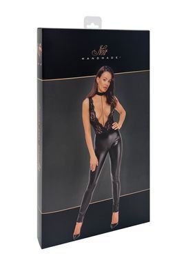 Комбінезон Noir Handmade F298 Libido Deep-V catsuit with collar and pearl chain - M