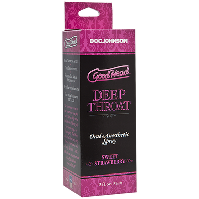 Спрей для минета Doc Johnson GoodHead DeepThroat Spray – Sweet Strawberry 59 мл для глубокого минета, сладкая клубника