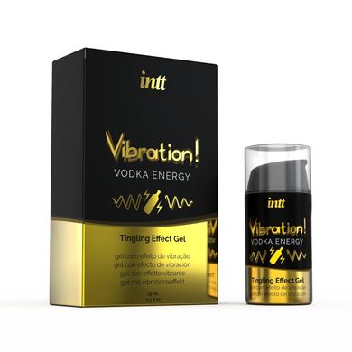 Жидкий вибратор Intt Vibration Vodka (15 мл), густой гель, очень вкусный, действует до 30 минут, водка