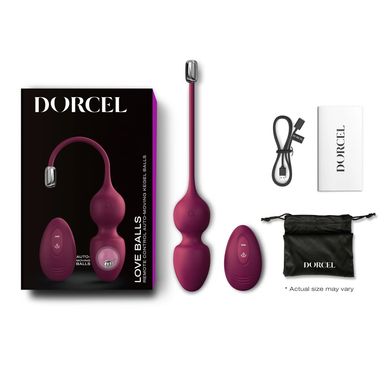 Вібраційні кульки Кегеля Dorcel LOVE BALLS BLACK з дистанційним керуванням, колір сливовий