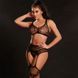 Комплект бодістокінг JSY &laquo;Твоя Луїза&raquo; One Size, Black, топ, панчохи-стокінги, імітація гартерів, сітка