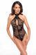 Боді Noir Handmade F314 Ego flocked mesh halter bodysuit - M