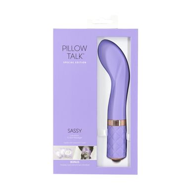 Розкішний вібратор Pillow Talk Sassy Purple Special Edition, Сваровскі, пов’язка на очі+гра, 12,8 см