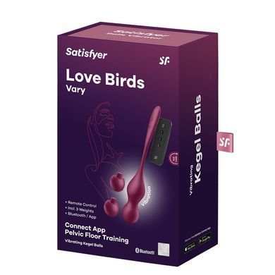 Смарт-вагінальні кульки з вібрацією Satisfyer Love Birds Vary Connect App, змінювана маса, пульт ДК