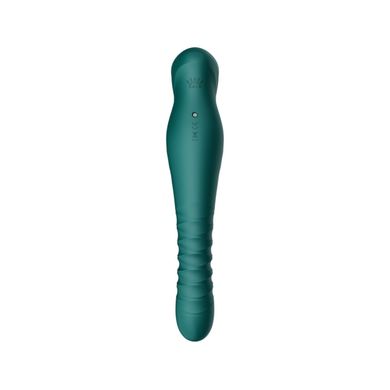 Смартвибратор-пульсатор Zalo — King Turquoise Green, кристалл Swarovski