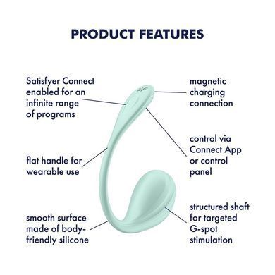 Смарт-віброяйце Satisfyer Smooth Petal Connect App Mint