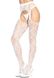 Leg Avenue Heart net suspender hose OS White