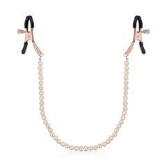 Затискачі для сосків з перлинним ланцюжком Rosy Gold - Nipple Clamps Pearls