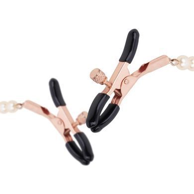 Затискачі для сосків з перлинним ланцюжком Rosy Gold - Nipple Clamps Pearls