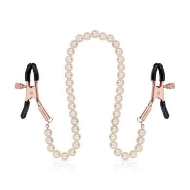 Затискачі для сосків з перлинним ланцюжком Rosy Gold - Nipple Clamps Pearls