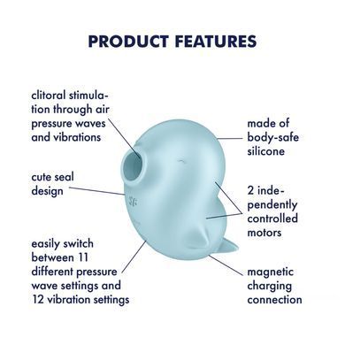 Вакуумний кліторальний стимулятор з вібрацією Satisfyer Sassy Seal, 2 незалежні мотори