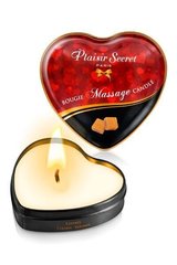 Масажна свічка сердечко Plaisirs Secrets Caramel (35 мл), карамель