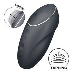 Вібростимулятор-пульсатор Satisfyer Tap & Climax 1 Grey, ефект постукування пальцем, 2 мотори