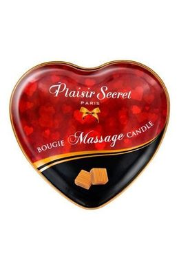 Массажная свеча сердечко Plaisirs Secrets Caramel (35 мл), карамель