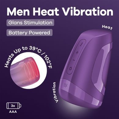 Мастурбатор Satisfyer Men Heat Vibration Battery Series імітатор мінету, підігрів та вібрація
