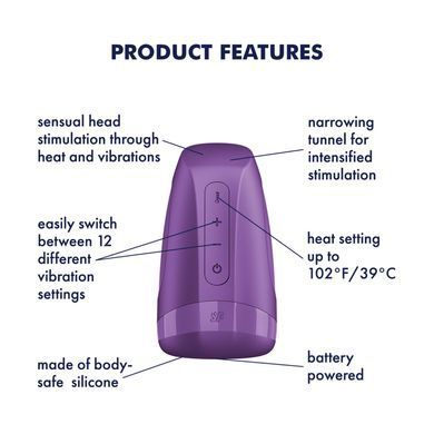 Мастурбатор Satisfyer Men Heat Vibration Battery Series імітатор мінету, підігрів та вібрація