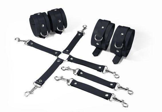 Набор Feral Feelings BDSM Kit 3 Black, наручники, поножи, коннектор