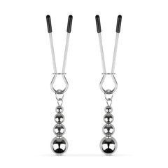 Затискачі для сосків Bedroom Fantasies: Nipple Clamps with Beaded Chain - Silver
