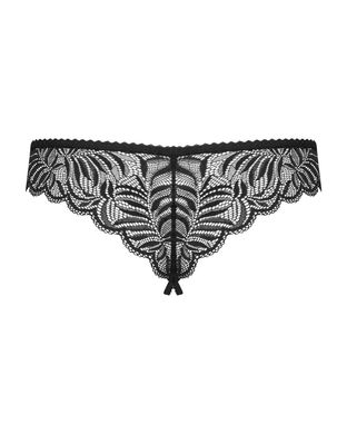 Кружевные танга с доступом Obsessive Contica crothchles thong L/XL, черные