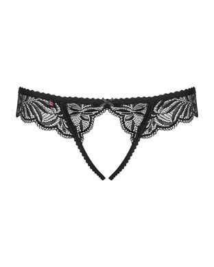 Мереживні танга з доступом Obsessive Contica crothchles thong L/XL, чорні