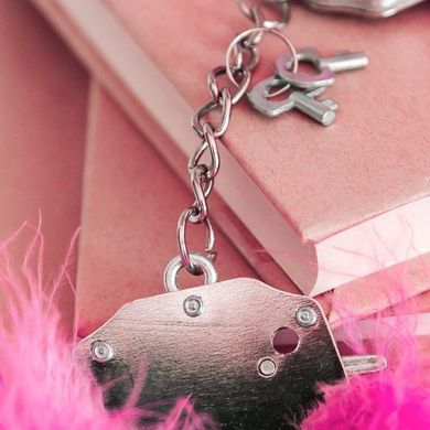 Наручники металлические Adrien Lastic Handcuffs Pink с розовой пушистой отделкой
