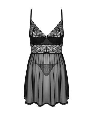 Пеньюар і трусики Obsessive Chemeris babydoll & thong M/L