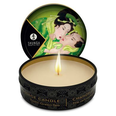 Масажна свічка Shunga Mini Massage Candle – Exotic Green Tea (30 мл) з афродизіаками, екзотичний зелений чай