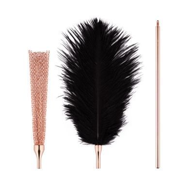 Лоскітка з металевим флогером Rosy Gold - Feather Tickler & Whip