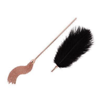 Лоскітка з металевим флогером Rosy Gold - Feather Tickler & Whip