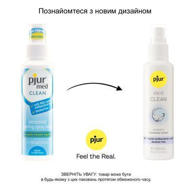 Очищувальний спрей pjur med CLEAN 100 мл для ніжної шкіри та іграшок, антибактеріальний