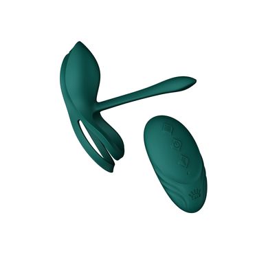 Смарт-ерекційне кільце Zalo BAYEK Turquoise Green, подвійне з ввідною частиною, пульт ДК