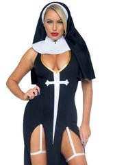 Костюм монашки-грешницы Leg Avenue Sultry Sinner S, платье, головной убор, воротник