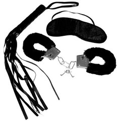 Набір для початківців Sex and Mischief - Intro to S&M Kit Black (наручники, маска, флоггер)