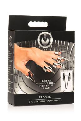 Набір кілець з кігтями Master Series Five-Piece Sensation Claw Rings - Silver