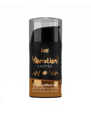 Жидкий вибратор Intt Vibration Coffee (15 мл), густой гель, очень вкусный, действует до 30 минут, кофе