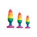 Силіконова анальна пробка Wooomy Hiperloo Silicone Rainbow Plug M, діаметр 2,9 см, довжина 11 см