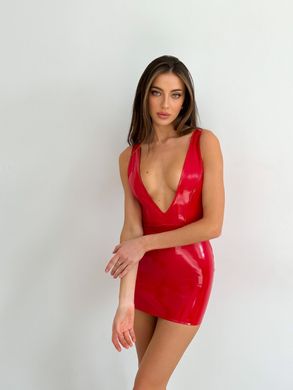 Лакированное платье с сексуальным декольте «Лучезарная Эмилия» D&A, XXXL, красное