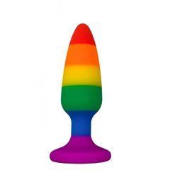 Силіконова анальна пробка Wooomy Hiperloo Silicone Rainbow Plug L, діаметр 3,9 см, довжина 13,1 см
