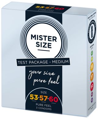 Набор презервативов Mister Size - pure feel - 53–57–60 (3 condoms), 3 размера, толщина 0,05 мм