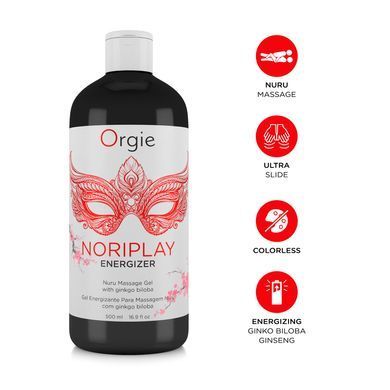 Гель для NURU-масажу Orgie &ndash; Noriplay Energizer (500 мл), екстракт гінкго білоба, захисне простирадло