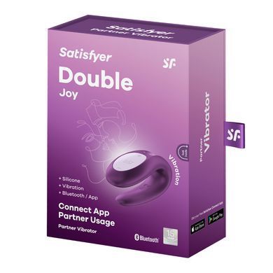 Смартвібратор для пар Satisfyer Double Joy Violet із широким кліторальним стимулятором