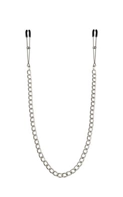 Тонкі затискачі для сосків з ланцюжком Feral Feelings - Chain Thin nipple clamps, срібло/чорний