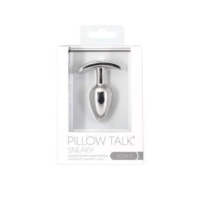 Анальна пробка Pillow Talk Sneaky Luxurious Stainless Steel Anal Plug із кристалом Swarovski