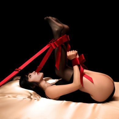 Система фіксації на ліжко UPKO Bowknot Bed Restraint Straps із бантиками, червона