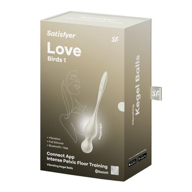 Вагинальные смарт-шарики с вибрацией Satisfyer Love Birds 1 Connect App White, 78 г